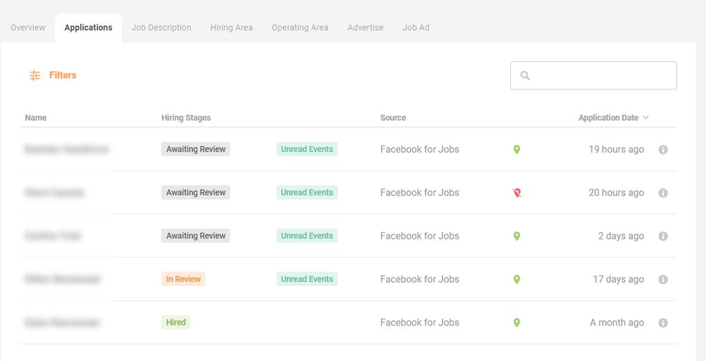 Driver applications in YouCruit
